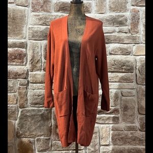 Express- Rust Orange Knit Cardigan, Size M